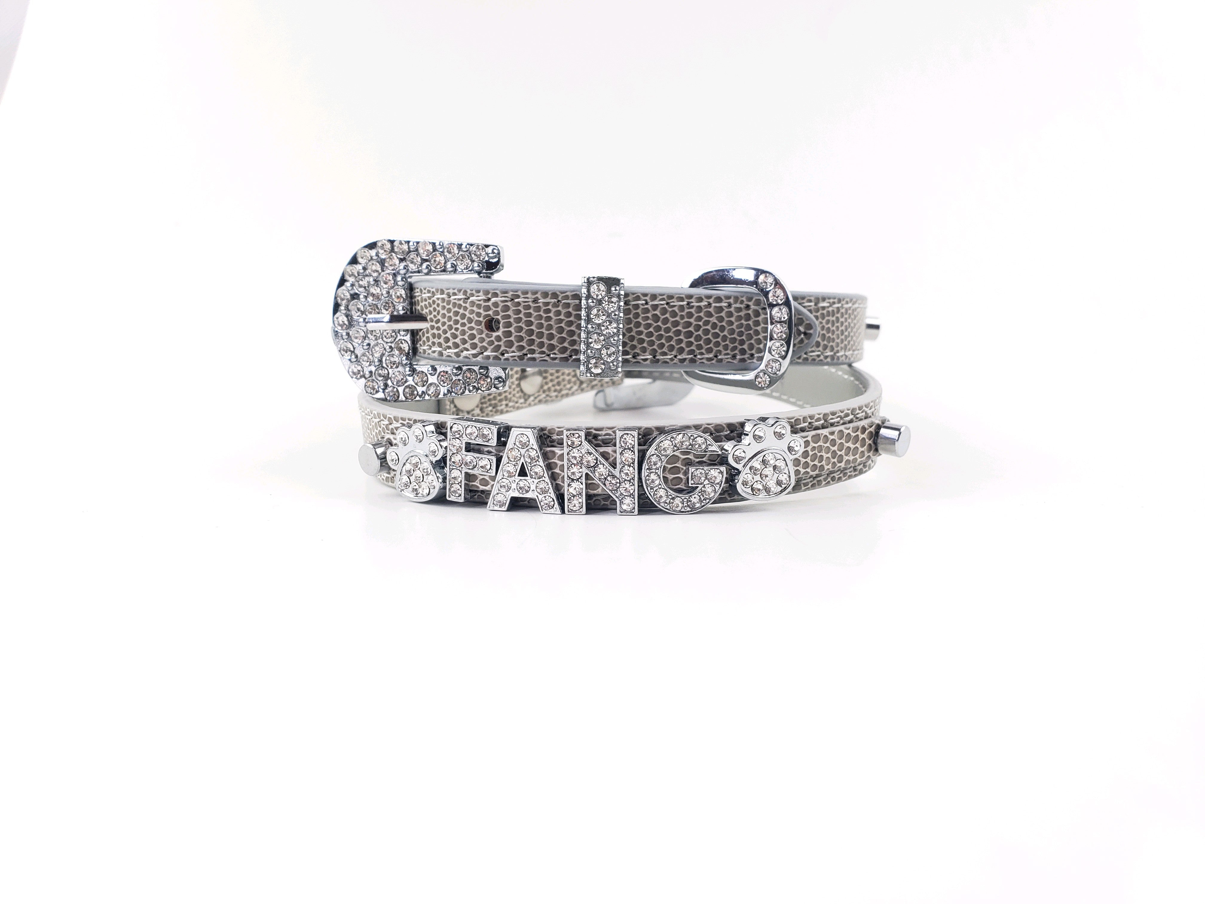 Gray croc collar